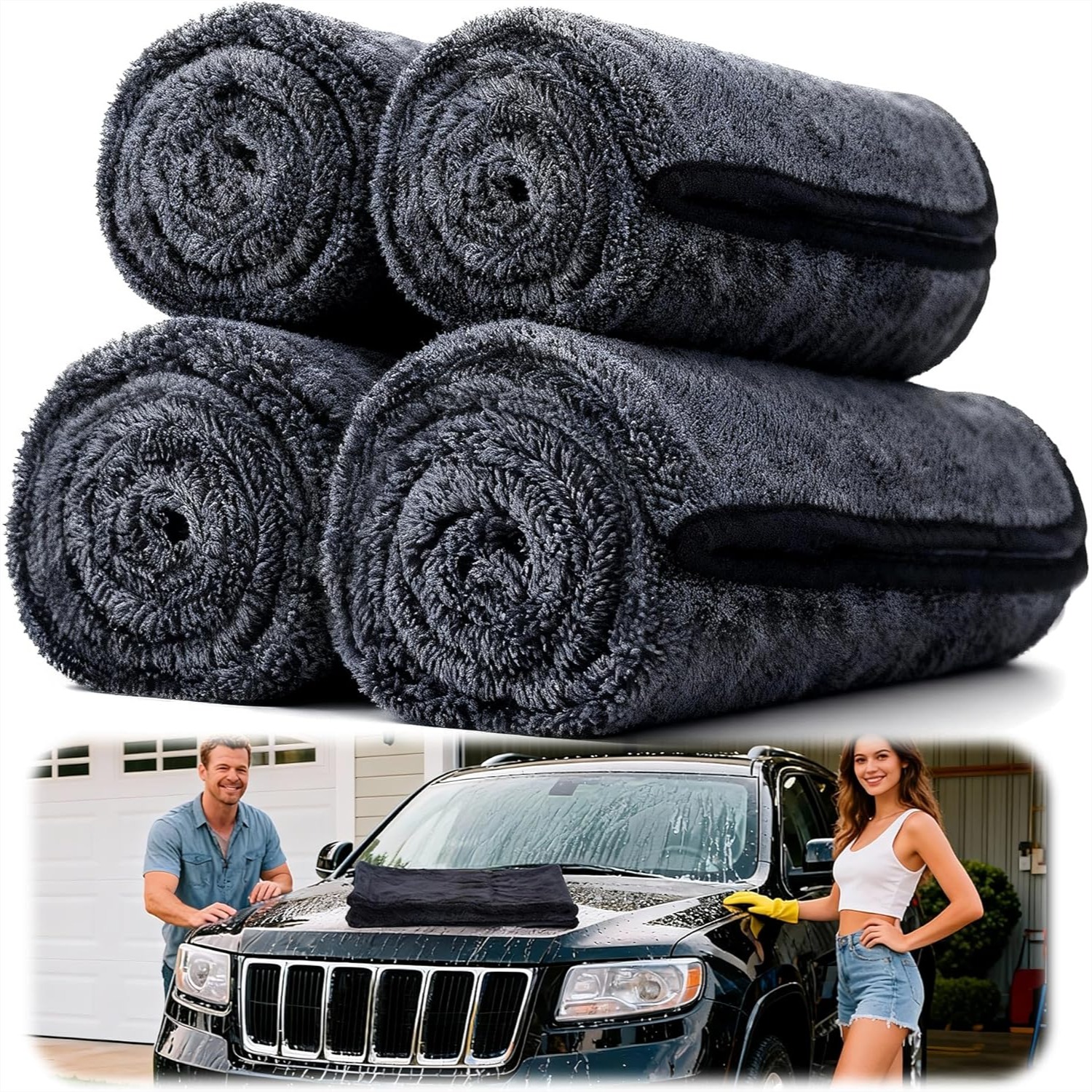 4PCS Microfiber Car Drying Tow - Microfiber Towel Detailing 评论和价格