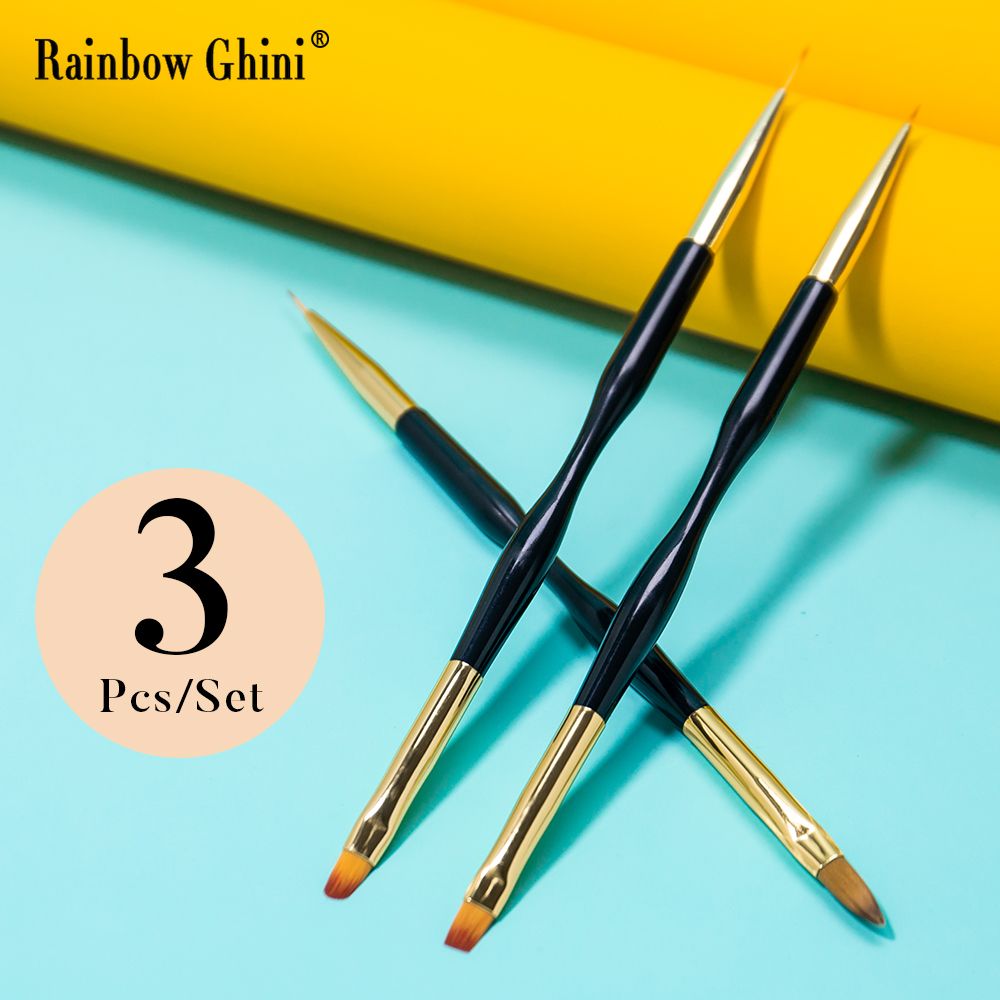 Rainbow Ghini 3Pcs/Set Dual He - Detailing Brush Set 评论和价格