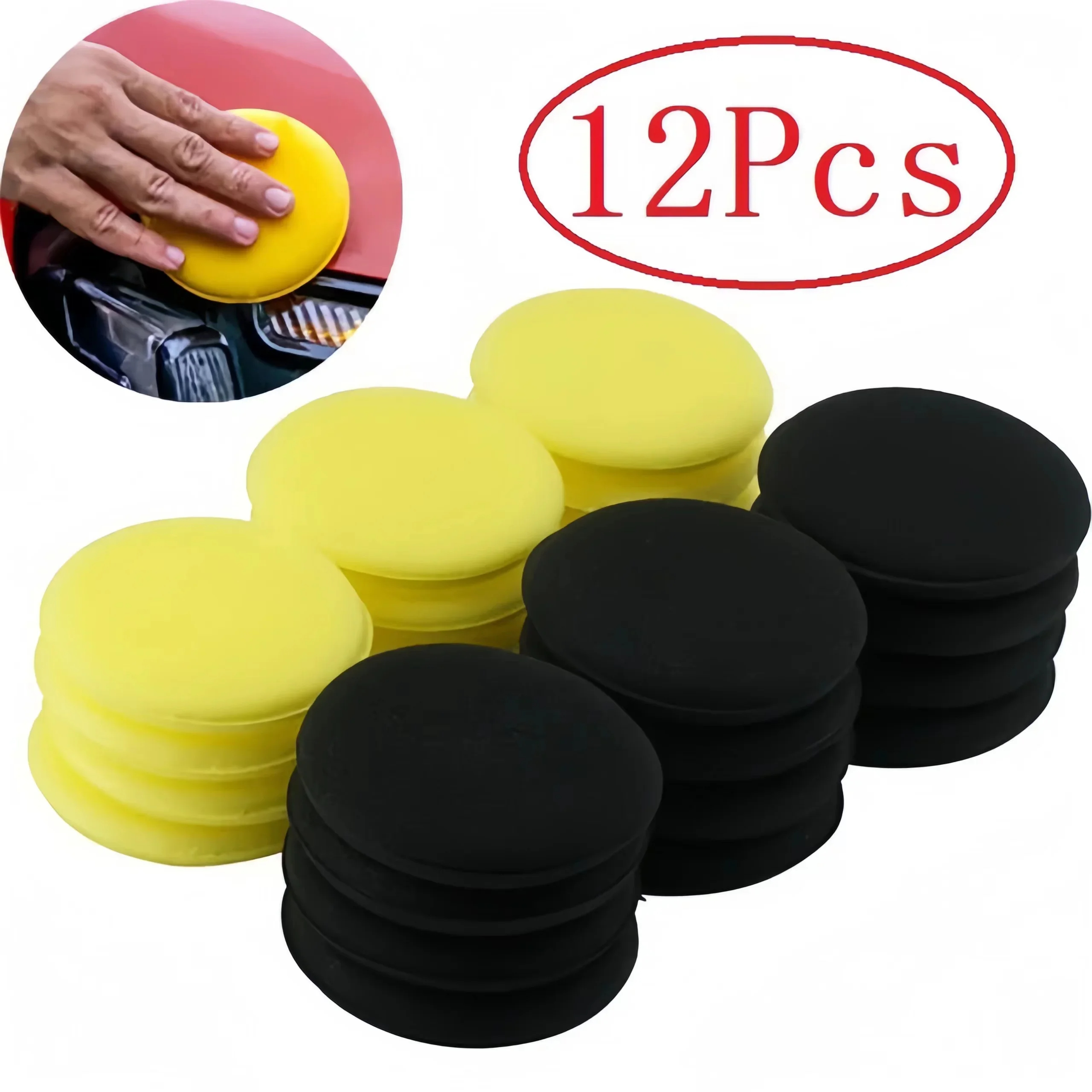 12Pcs Round Car Waxing Polish  - Wax Applicator Pad 评论和价格