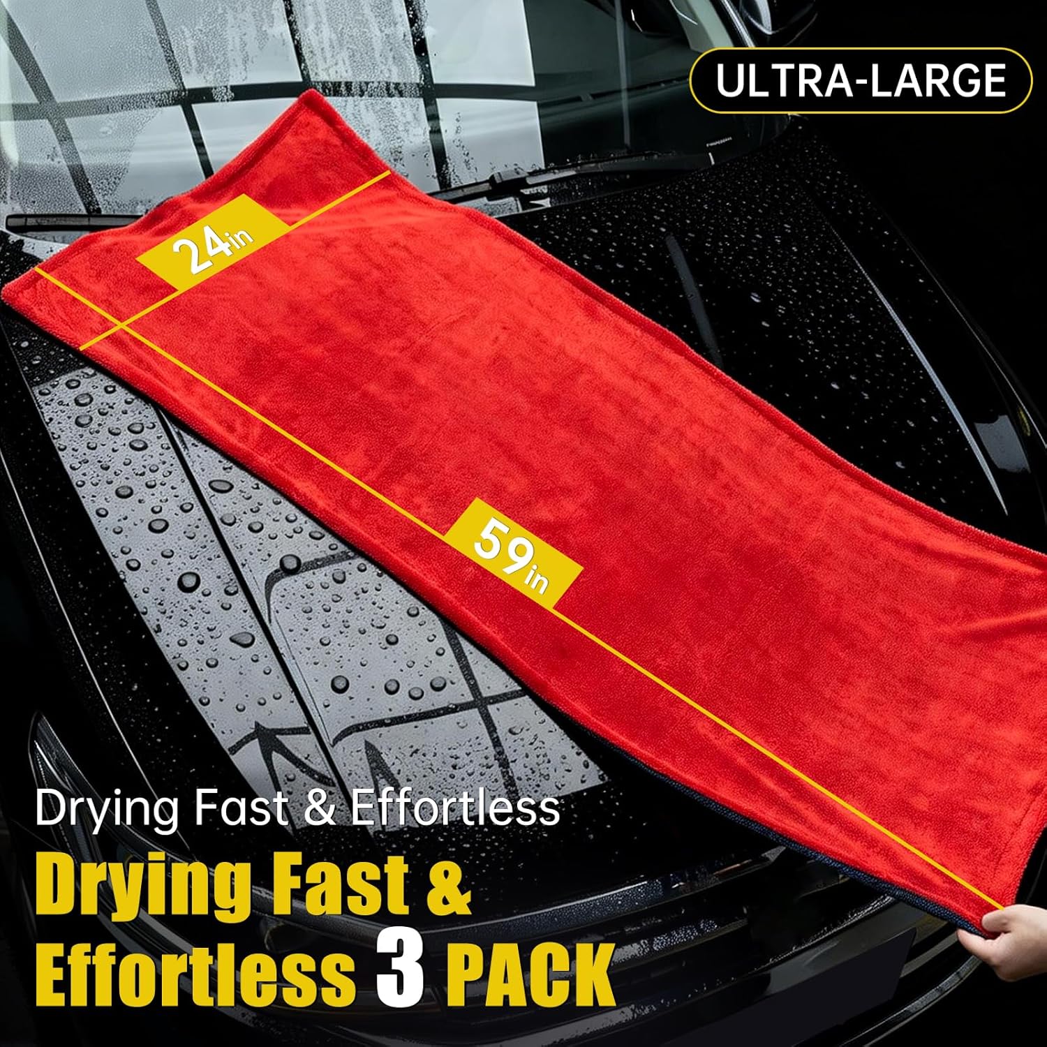3-Pack Car Drying Towel Microf - Microfiber Towel Detailing 评论和价格
