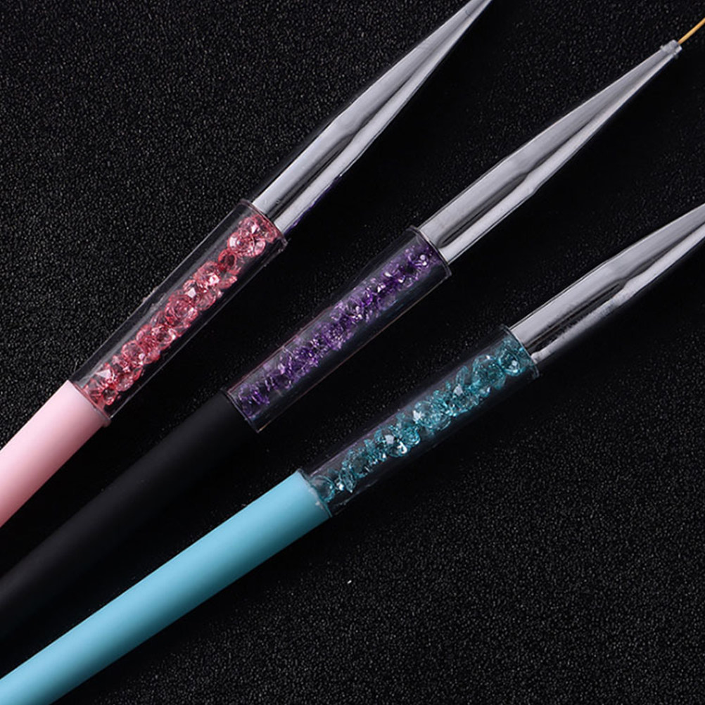 3Pcs Nail Art Pen Set Fine Tip - Detailing Brush Set 评论和价格