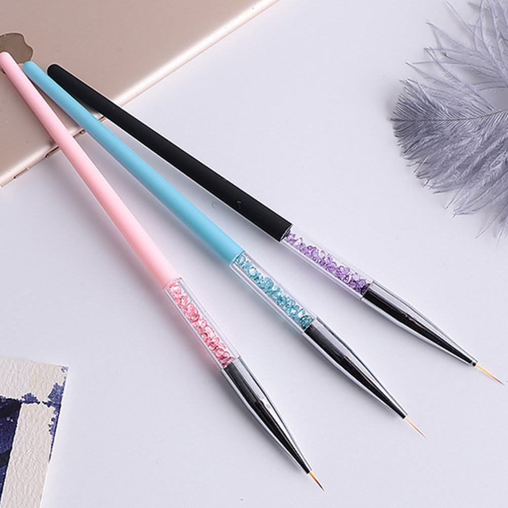 3Pcs Nail Art Pen Set Fine Tip - Detailing Brush Set 评论和价格