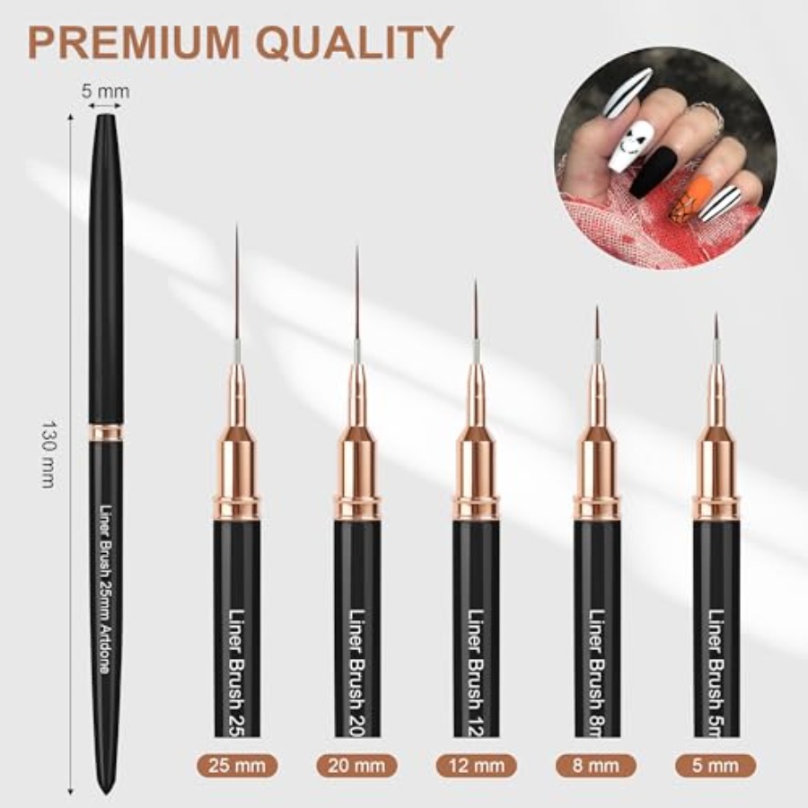 Metallic Nail Art Pens, Liner  - Detailing Brush Set 评论和价格